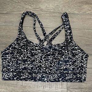 Lululemon ENERGY Sports Bra Black White Pattern